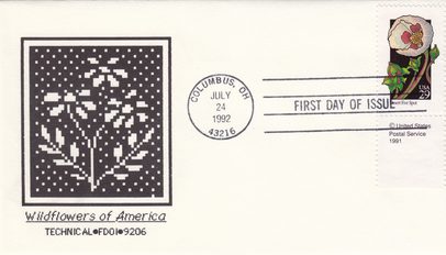 Desert Five Spot Wildflowers FDC, Columbus OH 1992