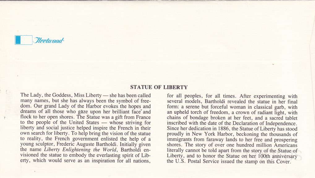 Centennial of the Statue of Liberty by Fleetwood — display