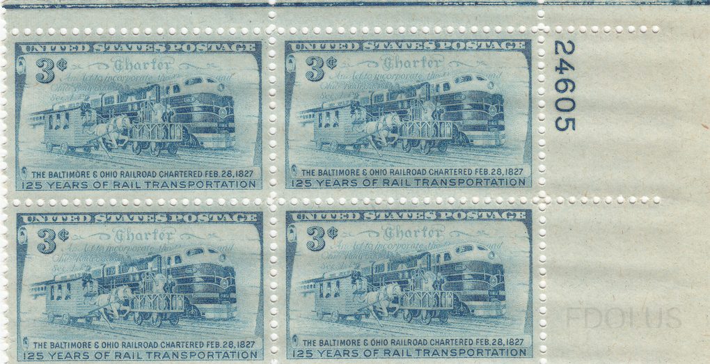 Baltimore and Ohio Plate Block