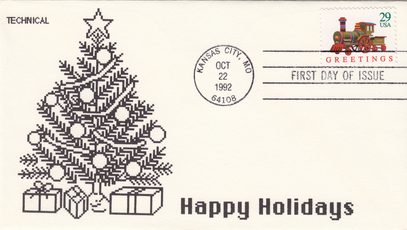 1992 Greetings Toy Locomotive with Holiday Cachet