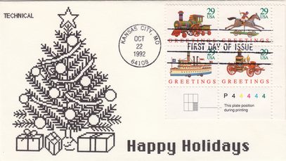 Christmas 1992 Secular Plate Block