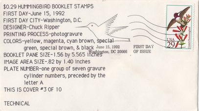 Costa's Hummingbird 29¢ Booklet Stamp FDC