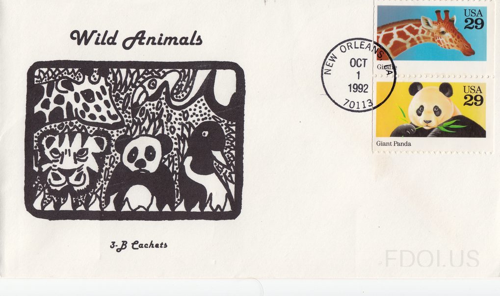 Wild Animals Giraffe and Giant Panda