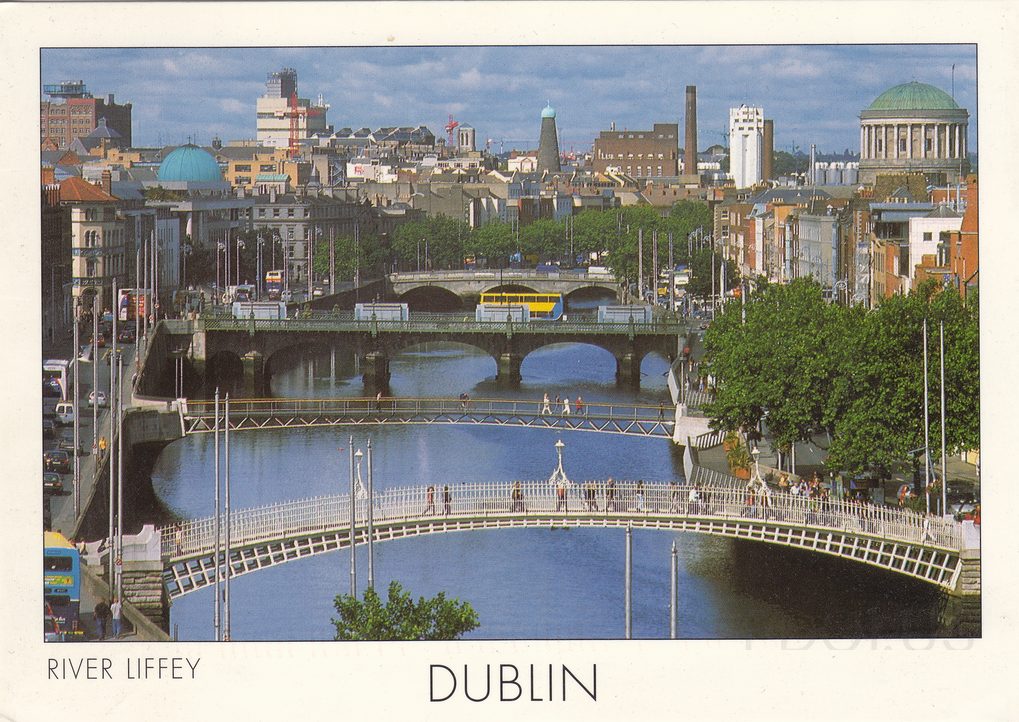 Dublin Post Card of River Liffey