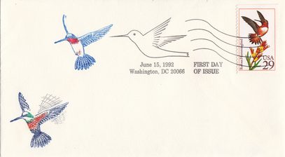 Rufous Hummingbird 1992 First Day Cover