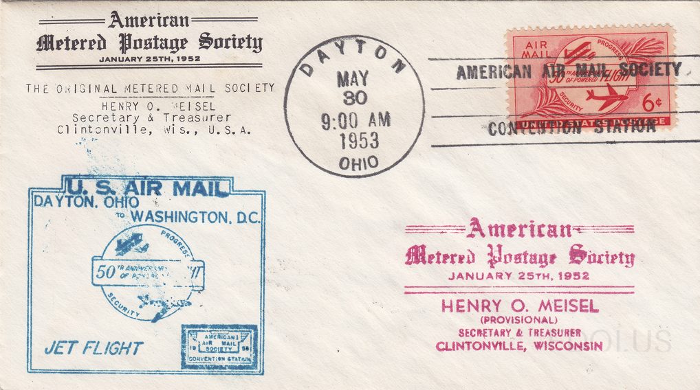 American Air Mail Society Convention, Jet Flight Dayton to DC, American Metered Postage Society