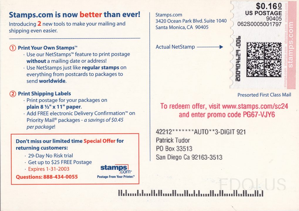 Stamps.com Internet Postage
