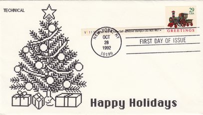 1992 Greetings Toy Locomotive – Technical Holiday Cachet