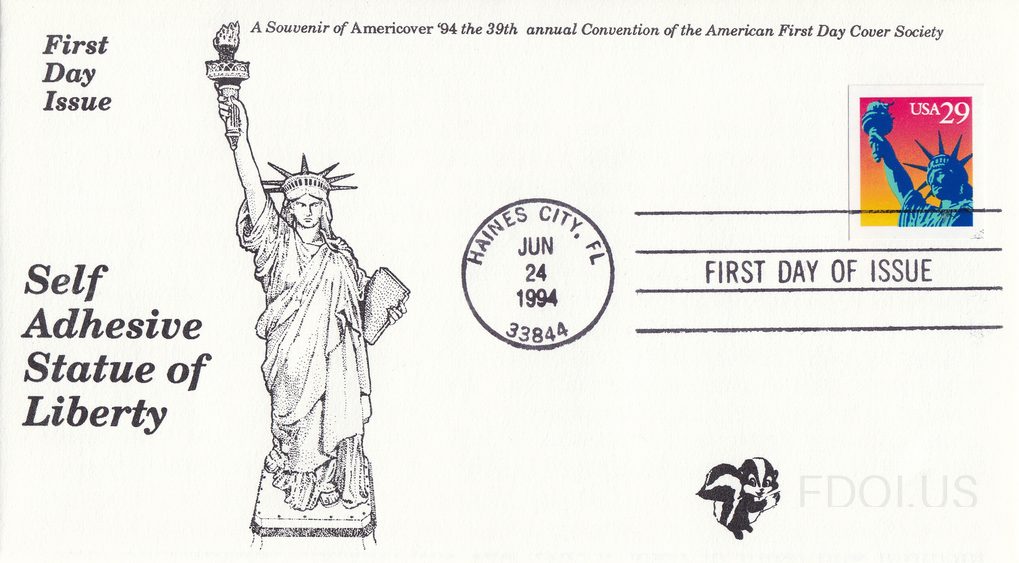 Pugh Cachets Statue of Liberty for Americover