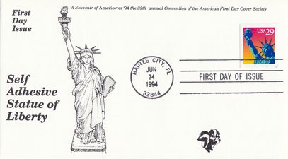 Pugh Cachets Statue of Liberty for Americover