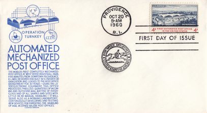 First Automated Mechanized Post Office in the United States blue