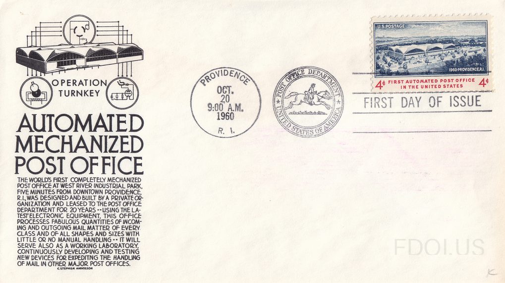 First Automated Mechanized Post Office in the United States black