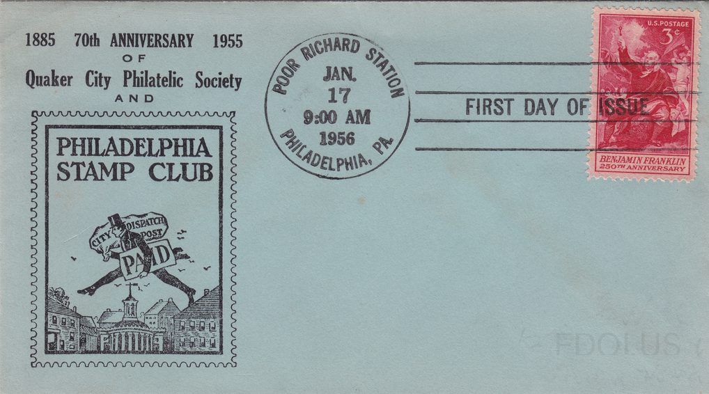 Philadelphia Stamp Club, Poor Richard Station, Benjamin Franklin.